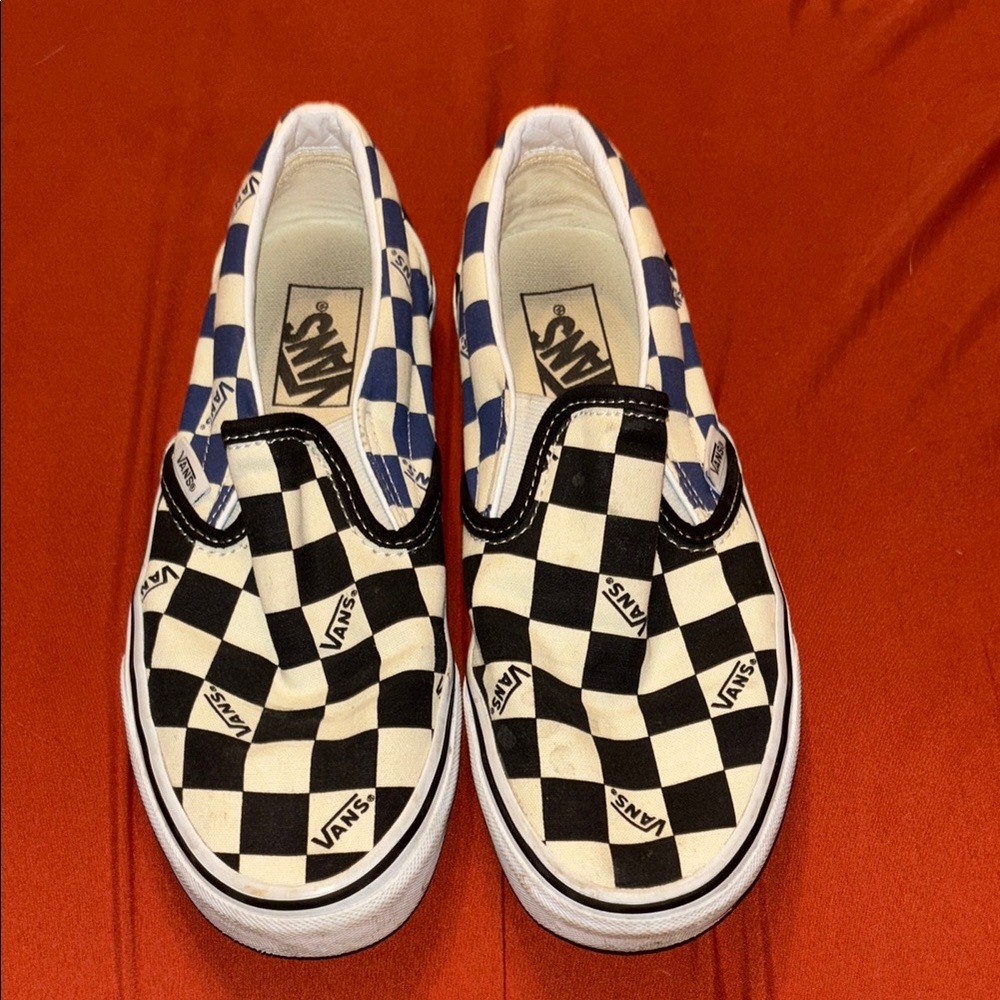Vans Black and Blue Sneakers Slip-On Design